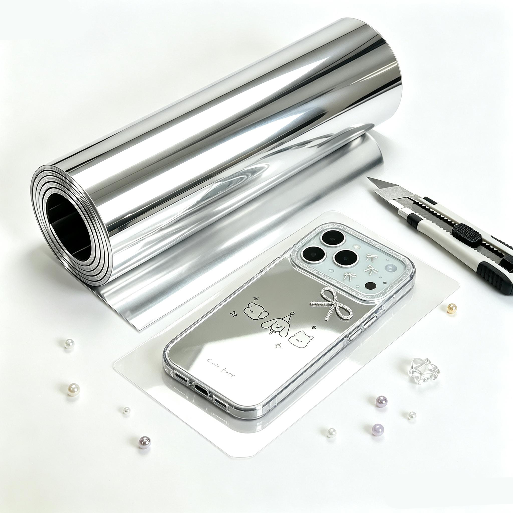 High Gloss PET Reflective Film For DIY Phone Case Cover Lamination Material