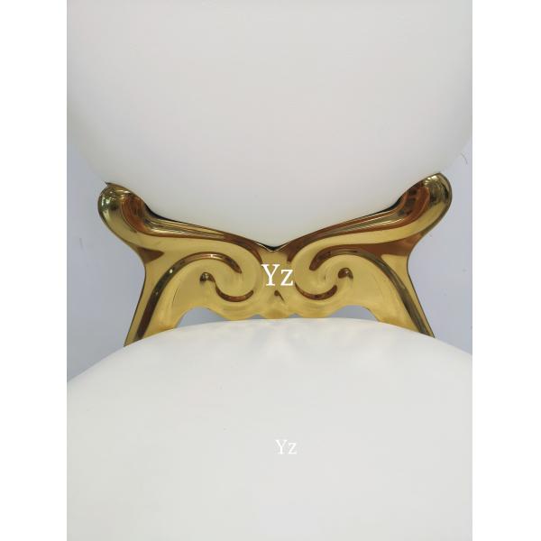 Обедать высокая задняя нержавеющая сталь ткани стула банкета свадьбы для событий W50xD65xH110cm