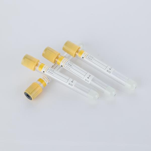 Tubos de recolha de sangue de vácuo médico seguros 1 - 10 ml Tubos de gel com tampa amarela