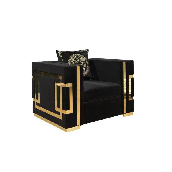 2018 ODM Black Gold Home Furniture Sofas Anti Abrasion Fabric Material
