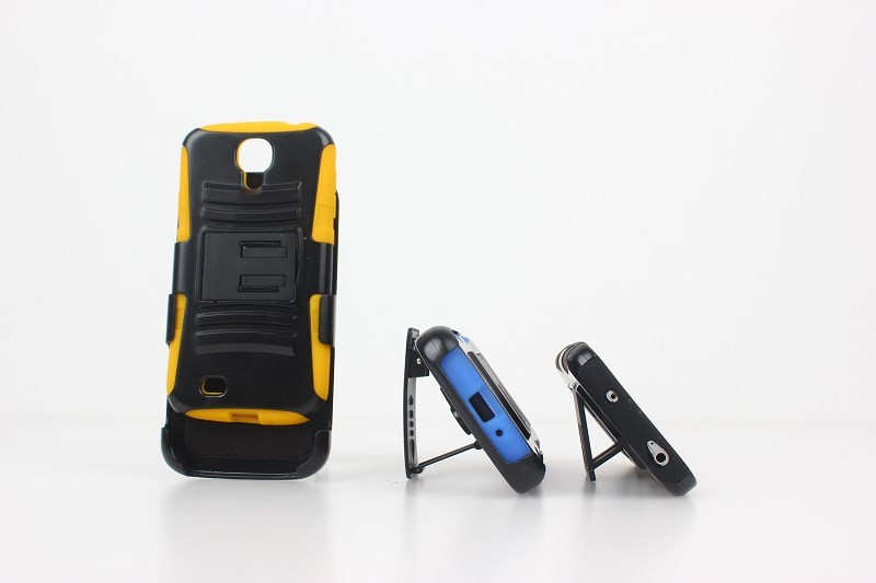 Black Kickstand Cell Phone Silicone Case For Samsung Galaxy S4