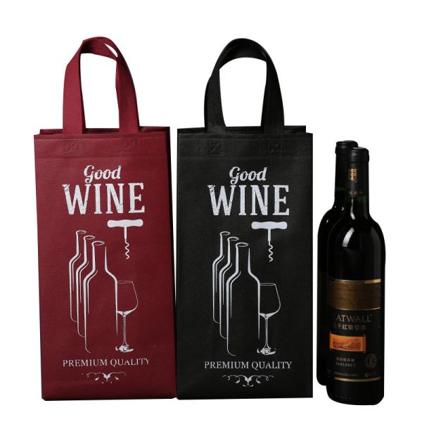 Embalagens de frascos de vinho não tecidos impressas sob medida Embalagens de presente ecológicas para vinhos e bebidas espirituosas