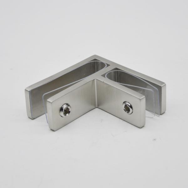 Stainless steel Glass connector 90 degree RS2314 plus, 70X25mm, thickness 5mm, SS304 satin, mirror, black