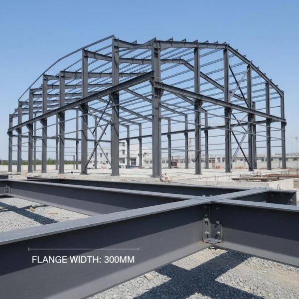 Blast Painted Galvanized Surface Steel Structure Building with 50-300mm Flange Width and Wind Snow Seismic Resistant Design