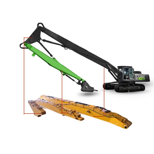 Fabricante 19 - 22m de alto alcance de demolição braço de extensão para escavadeira de 30 - 38 toneladas