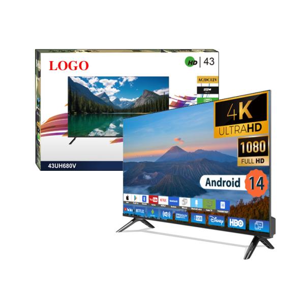 32 40 50 55 65 Inch 4K UHD Smart LED Android TV Home Theater Display