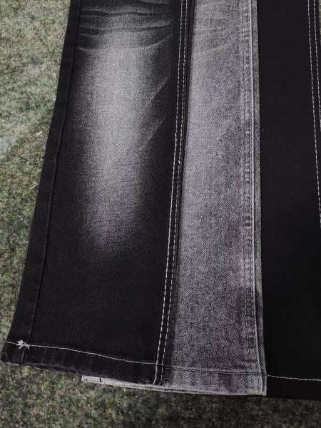 180cm Stretch Black Denim Fabric Heavy Weight 12.5 Oz JSD3242B 68% Cotton 27% Polyester 3% Rayon 2% Spandex