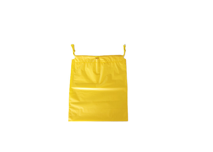 Материал CPE сумки Drawstring продвижения пластиковый устойчивый желтый повторно использованный
