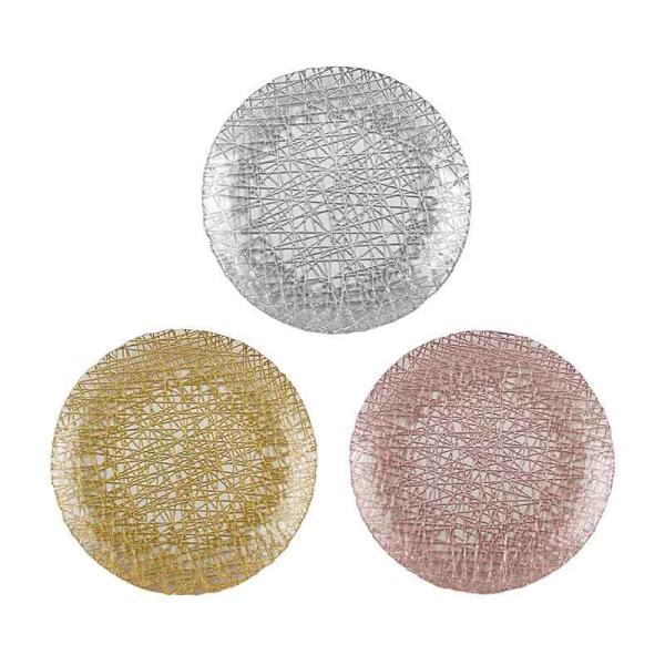 Wholesale Custom Gold Glass Charger Plates|FDA Approved Eco-Friendly|Bulk Orders for Hotels&Restaurants