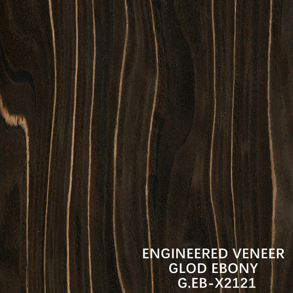 2500-3100MM Ebony Engineered Wood Veneer X2121 Gold Irregular Texture Slice Cut For Door