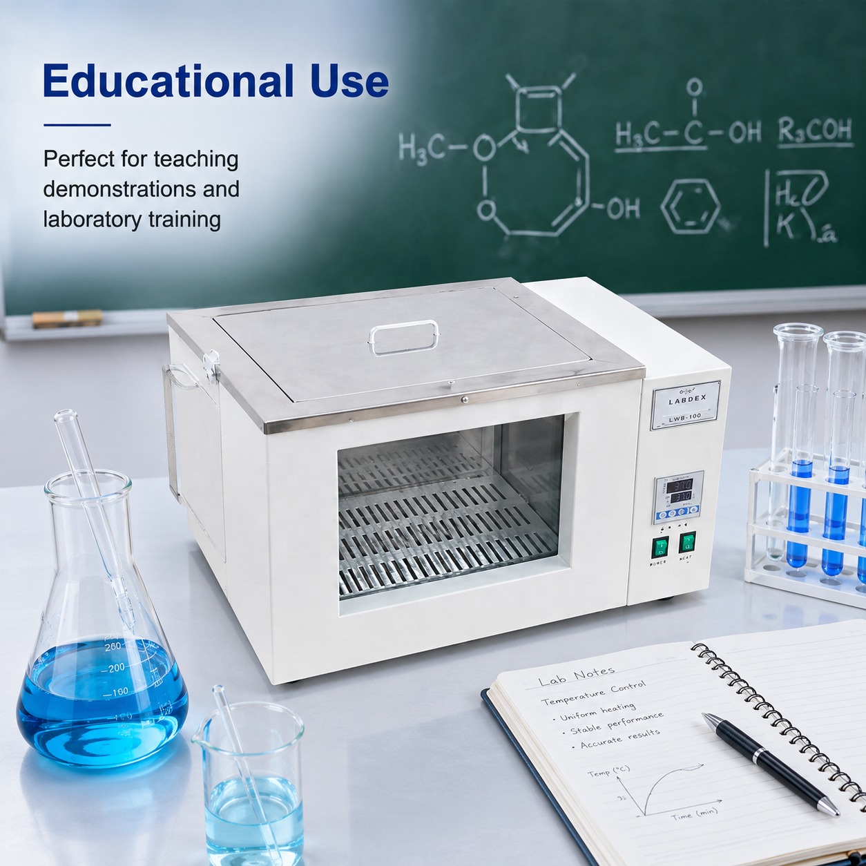 Cenlee Thermostatic Water Bath with Circulating Pump 304 Stainless Steel LED Display RT+5-100C for School Chemistry Teaching Lab