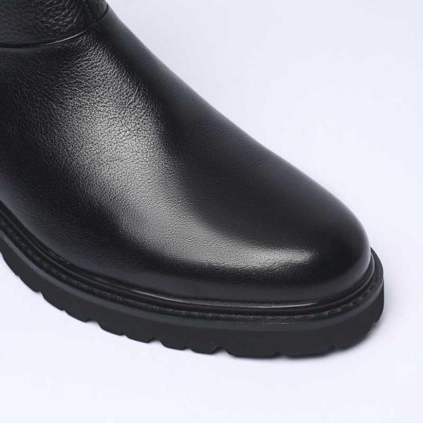 BRUNO VIERO Black Anti Skid Mens Leather Casual Boots