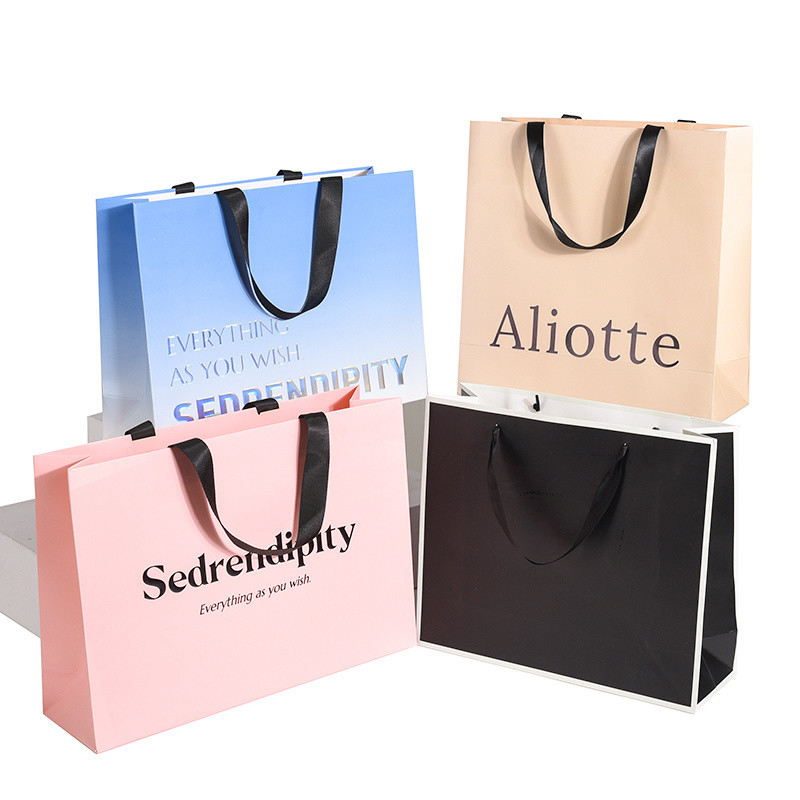 Boutique Packaging Shopping Bag with Custom Logo Printed Luxury Paper in US Currency