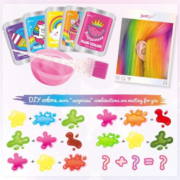 Semi Permanent Kids Hair Beauty Set For Especially Light Hair Long Lasting Results