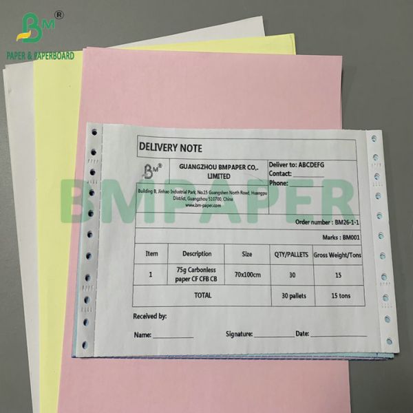 Blue Image High Contrast Premium 48gsm 75gsm Carbonless Copy Paper for Clear Copies
