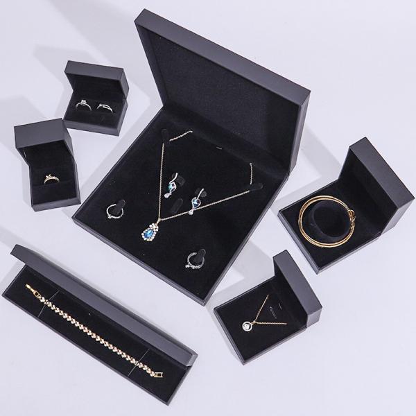Handmade Eco Cardboard flip black Jewelry Box customizable jewellery box