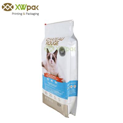 Alimentação animal plástica do reforço inferior seco Resealable dos sacos do empacotamento de alimento do cão de estimação