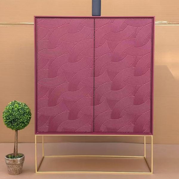 Modern 3D Geometric PVC Membrane Foil For Kitchen Cabinets Customized Length