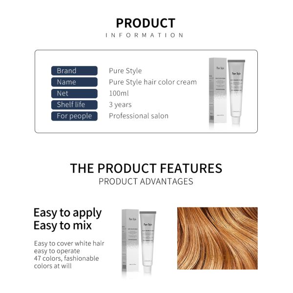 Hair Color Manufacturer OEM Hair Color Cream Hair Color Gentle Formula Wholesale Long Lasting Vibrant Colors