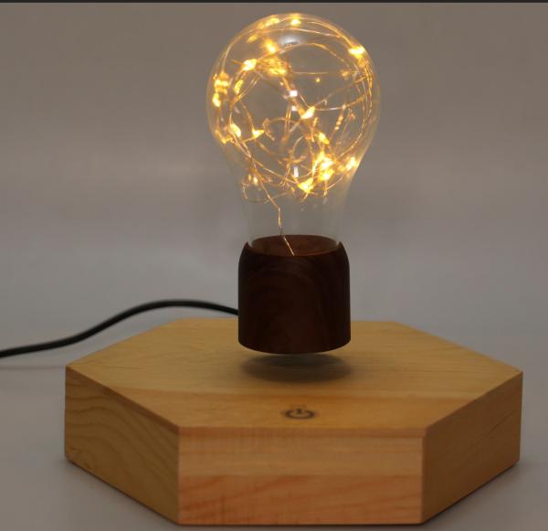 wooden base magnetic levitation lamp light led bulb for gift toys decoration