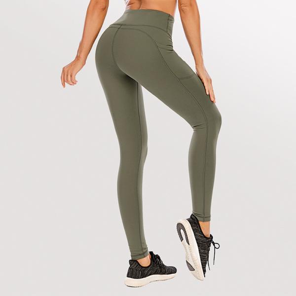Side Phone Pocket Womens Yoga Leggings 7/8 Running Pants 230g