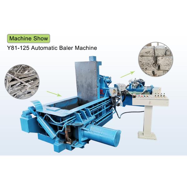 Y81CF-125 Blue Aluminum Can Baler Automatic Hydraulic For Scrap Recycling Plant