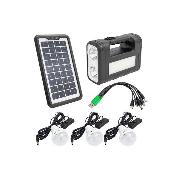4500mAh Battery Solar Powered Lighting System Solar Emergency Lighting System ABS