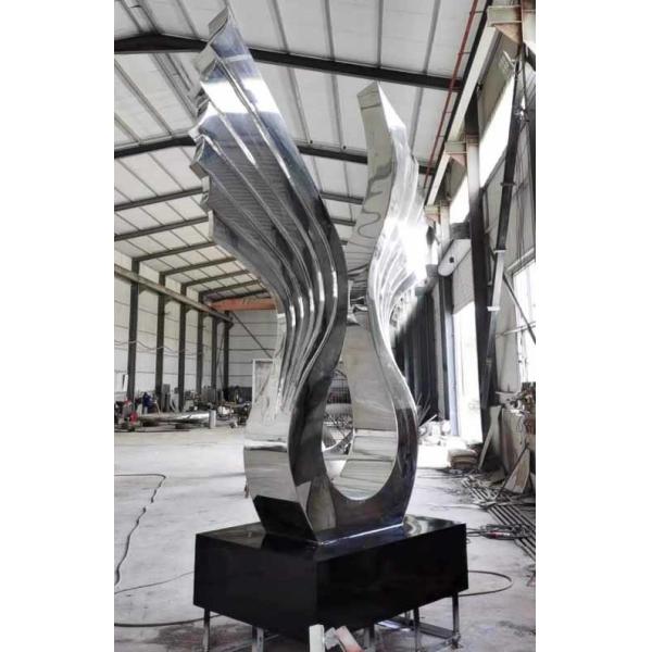 Outdoor Abstract 2.5 Meter High Forging Stainless Steel Sculpture