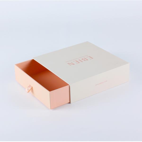 ECO Friendly Customized Colored Printed Cardboard Paper Drawer Box Printed Paper Packaging Drawer Sliding Gift Box With Ribbon