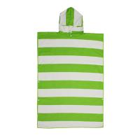 Serviette de plage à capuchon adaptée aux besoins du client de microfibre rayée Poncho For Kids