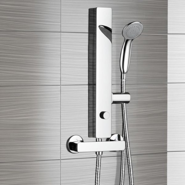 Chrome Brass Thermostatic Shower Faucet Combo Anti-Scald Protection with Multi-Function Handheld Spray