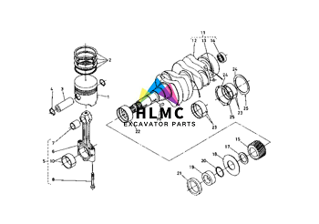 15221-21110 V1502 Diesel Engine Piston With Pin Clip KUBOTA Excavator Rebuild Kits