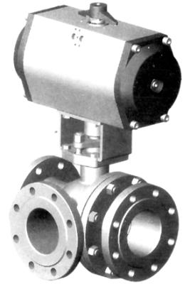 Compact Pneumatic O Type Three Way Ball Valve 15-200mm Nominal Diameter