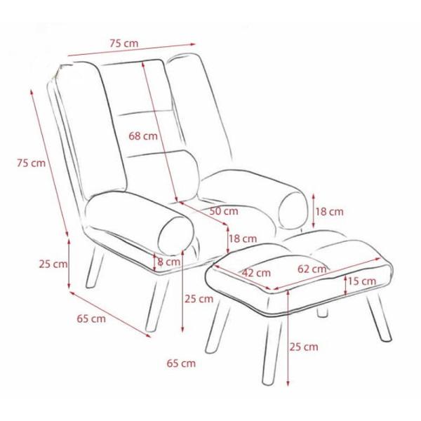 Leisure Style Modern Fabric Armchair Solid Texture Living Room Recliner Chairs