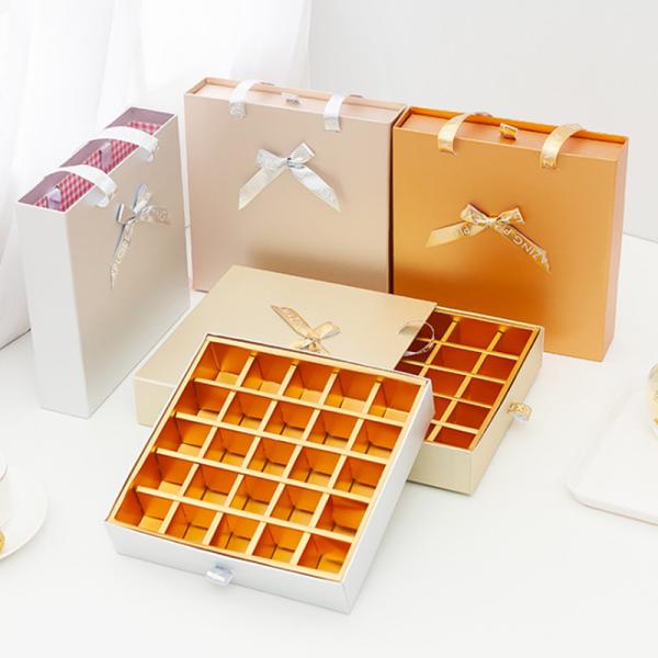 Modern Personalised Truffle Chocolate Gift Box Paperboard Sliding Drawer CMYK Printing