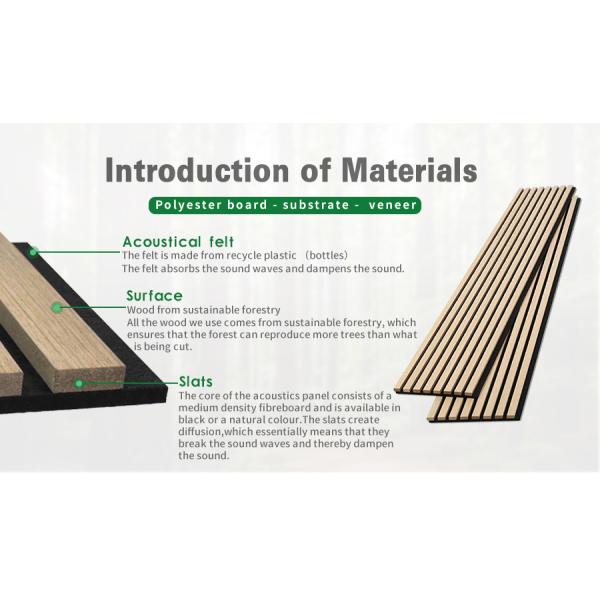 Wooden MDF Slat Wall Panels Flame Resistant Acoustic Aku Panel