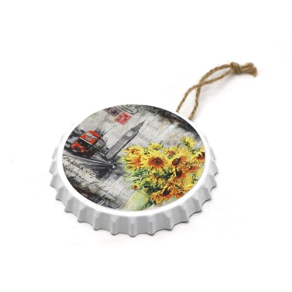 A chapa de metal do tampão de garrafa assina a forma do tampão da cerveja tamanho de 15 x de 15 x de 1,5 Cm