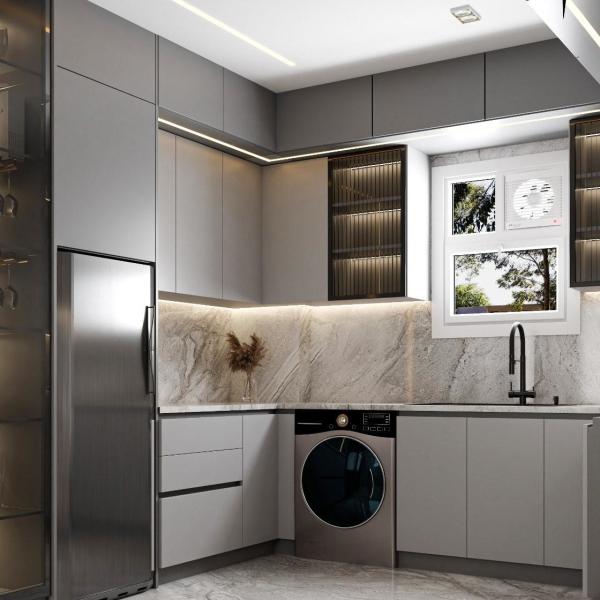 Smart Custom Kitchen Cabinets Design White Melamine Full Luxury Modern Kitchen Furniture Cabinet Sets For Home