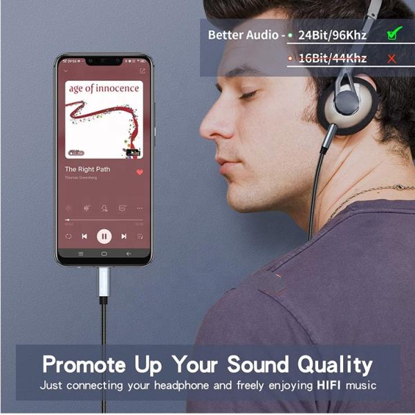 DAC USB Tipo C a 3,5 mm Jack de audio cable masculino AUX adaptador de dongle de auriculares para Pixel Google