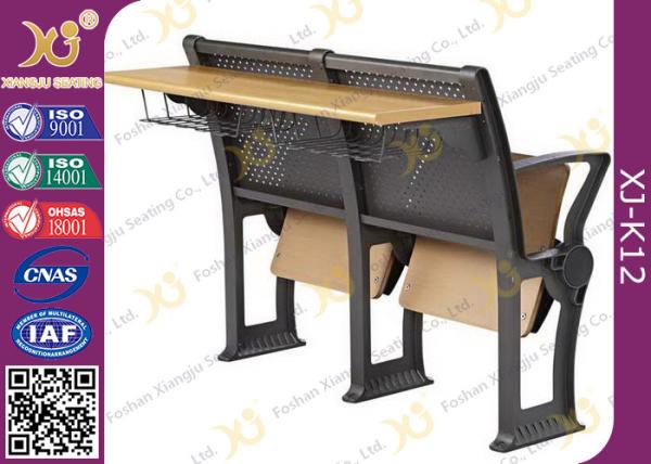 Metal / Plywood Bottom Book Rack College Classroom Furniture With Folding Tablet