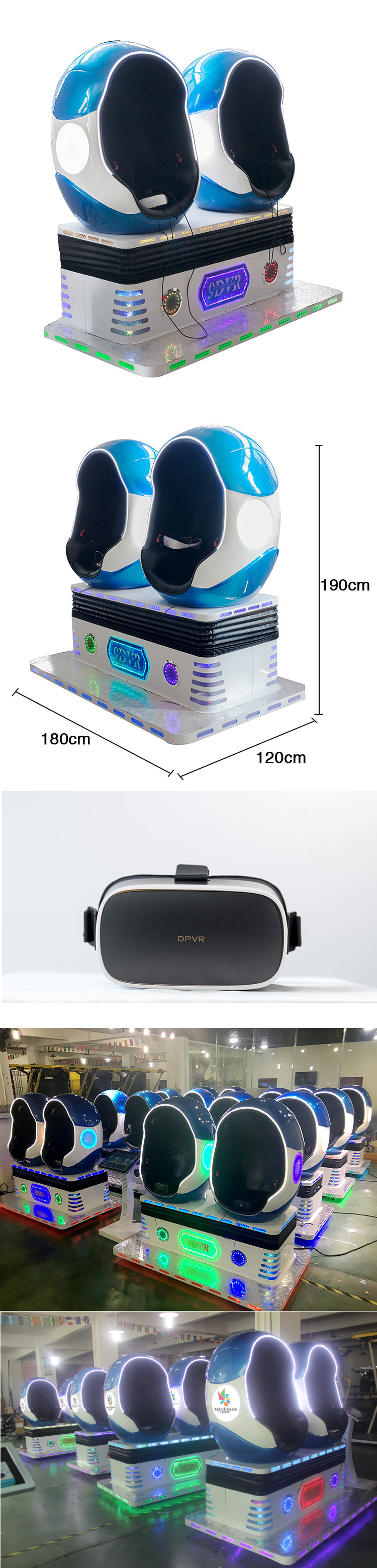 2 имитатор стула 9d виртуальной реальности места с handheld стеклами VR