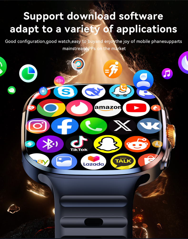 M99 AMOLED 5G Smart Watch SIM Card GPS Navigation Heart Rate Sleep Tracker Alarm Clock Magnetic Video Call