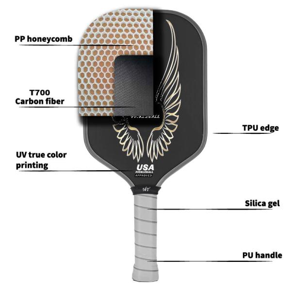 5-80 Age Group Custom Thermoformed Carbon Fiber Pickleball Paddle with USAPA Approval