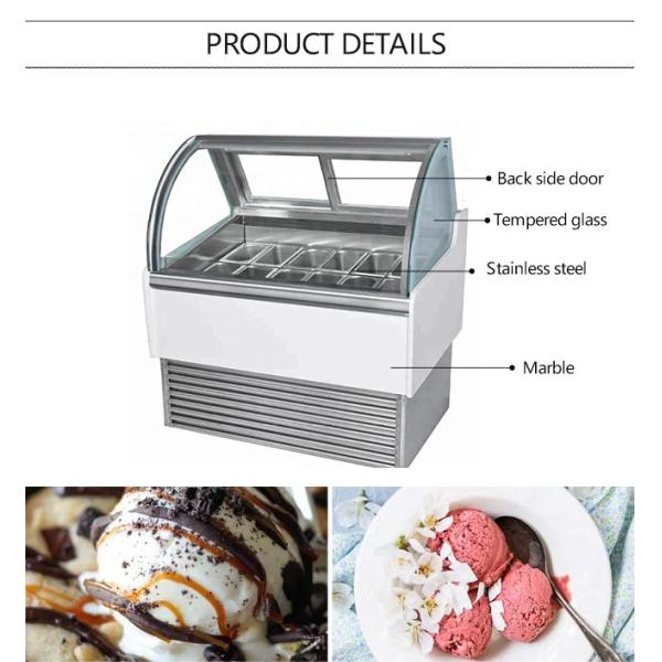 Нержавеющая сталь компрессора -18~-24℃ Данфосс замораживателя дисплея мороженого Кунтертоп закрывает