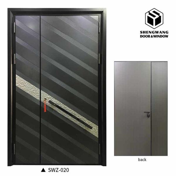 Secure Aluminum Entrance Door Multi Point Locking Door Living Hall Modern Aluminum Front Doors