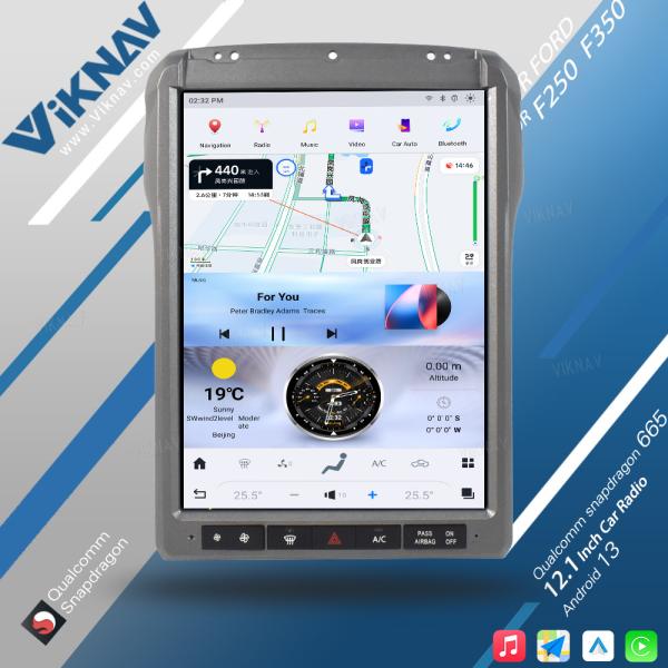 Viknav 12.1Inch Android Touch Screen Car Radio Ford F250 2013 2014 Carplay Auto Stereo Aftermarket Head Unit Video Player