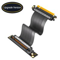 PCIE 4.0 câble d'extension, noir 16x protégé câble GPU haute vitesse avec PCI port express pour carte d'extension GPU, longueur 20cm ((90 degrés))