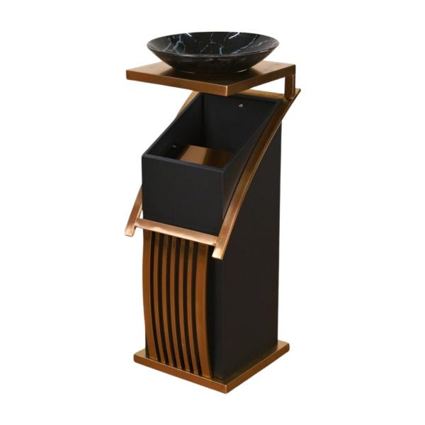 Luxury Commercial Stainless Steel Garbage Bin / Office Hotel Lobby Trash Bin Decorative Metal Trash Cans