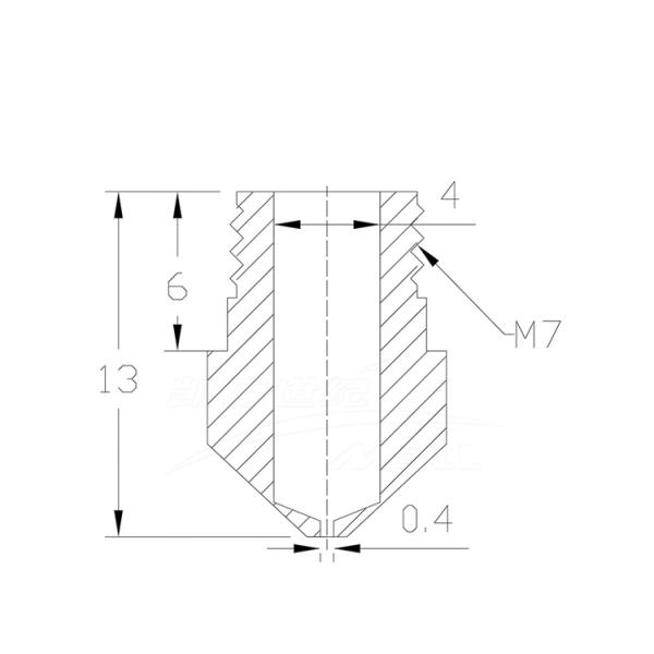 13*9mm MK10 3D Printer Nozzle Stainless Steel ​hole diameter 0.5mm