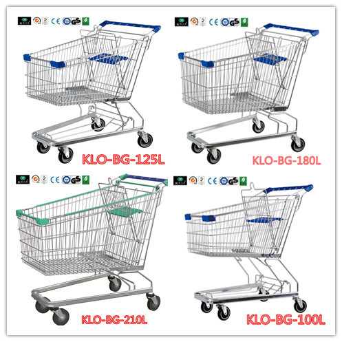 Lightweight 4 Wheel Trolley For Warehouse With Folding Basket Large Load 150KGS